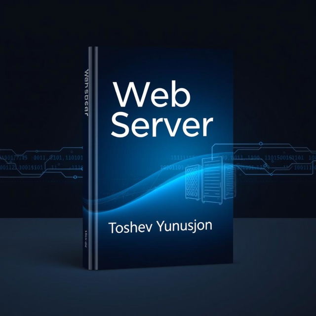 An elegant book cover design for a technical book titled 'Web Server' by author Toshev Yunusjon