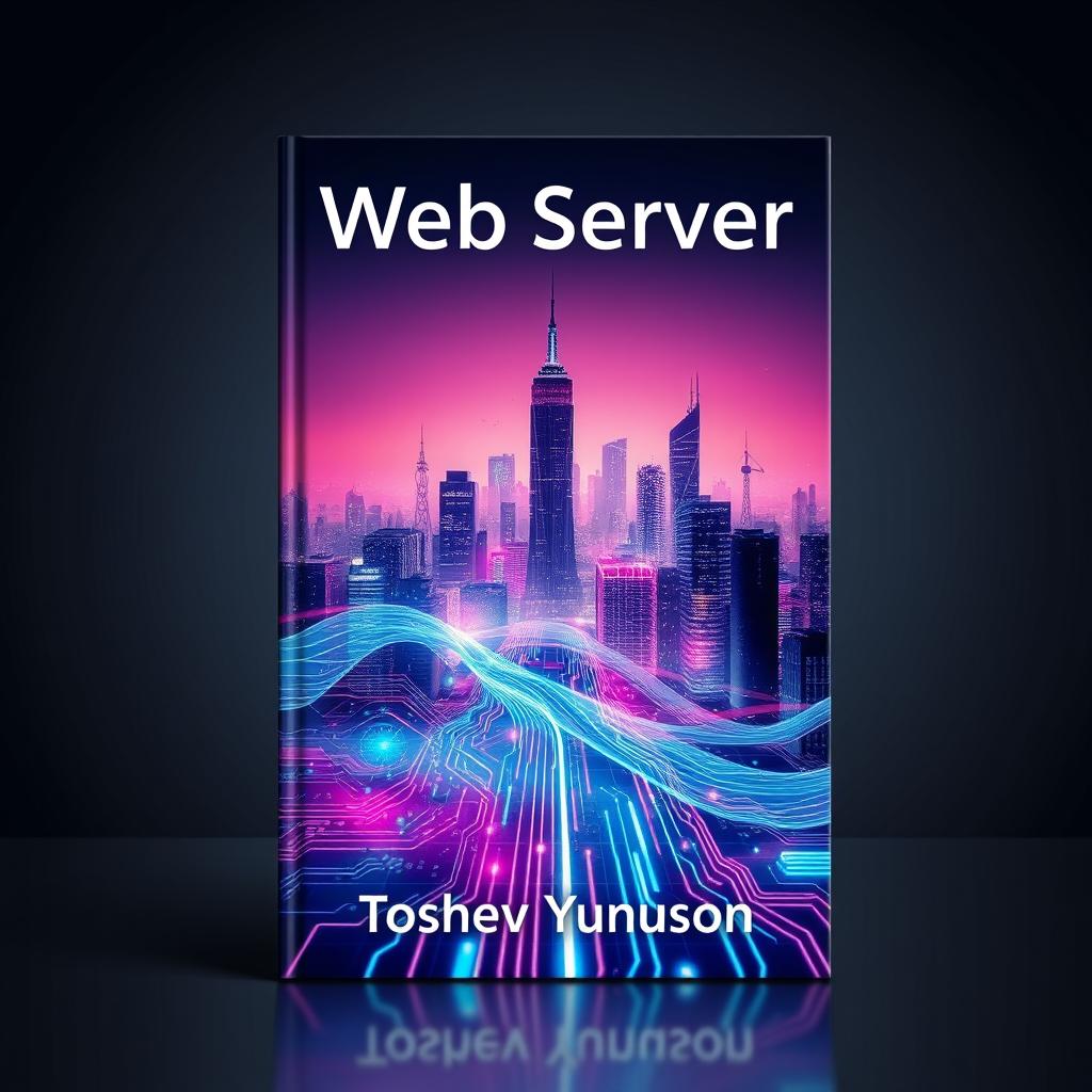 A captivating book cover design for a book titled 'Web Server' by author Toshev Yunusjon