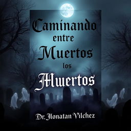 A captivating book cover for a novel titled 'Caminando Entre los Muertos' by Dr