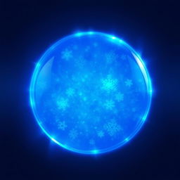 A glowing blue aura shield in the shape of a sphere, radiating with vibrant blue colors and intricate luminous details