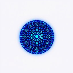 A pixel art representation of a glowing blue aura shield in the shape of a sphere