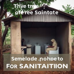 Image of a public toilet or latrine in a rural area, showcasing the significance of proper sanitation