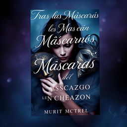 A captivating book cover design inspired by the title 'Tras las Máscaras del Corazón' (Behind the Masks of the Heart)