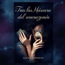 A captivating book cover design inspired by the title 'Tras las Máscaras del Corazón' (Behind the Masks of the Heart)