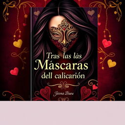 An enchanting book cover for 'Tras las Máscaras del Corazón' (Behind the Masks of the Heart)