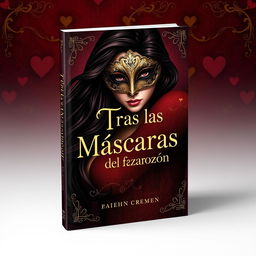 An enchanting book cover for 'Tras las Máscaras del Corazón' (Behind the Masks of the Heart)