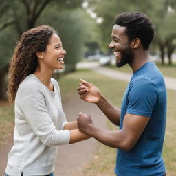 Depiction of the most attractive form of human interaction, showcasing profound connection, engaged conversation, shared laughter, mutual respect, and acts of kindness and compassion