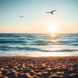 A stunning view of the ocean, with vibrant blue waters stretching to the horizon under a clear sky