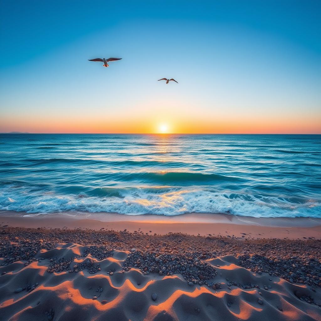 A stunning view of the ocean, with vibrant blue waters stretching to the horizon under a clear sky