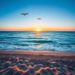 A stunning view of the ocean, with vibrant blue waters stretching to the horizon under a clear sky