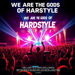 A vibrant and energetic movie poster featuring a dynamic scene of a DJ performing at a euphoric hardstyle music festival