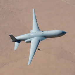 An Iranian drone soaring in the sky, highlighting intricate design, advanced technology, and striking features equipped for surveillance or defense