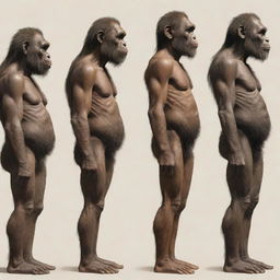 A depiction of the final stage of human evolution, showcasing potential significant changes in physical features, cognitive abilities, and adaptations to environmental and societal changes