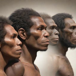 A depiction of the final stage of human evolution, showcasing potential significant changes in physical features, cognitive abilities, and adaptations to environmental and societal changes