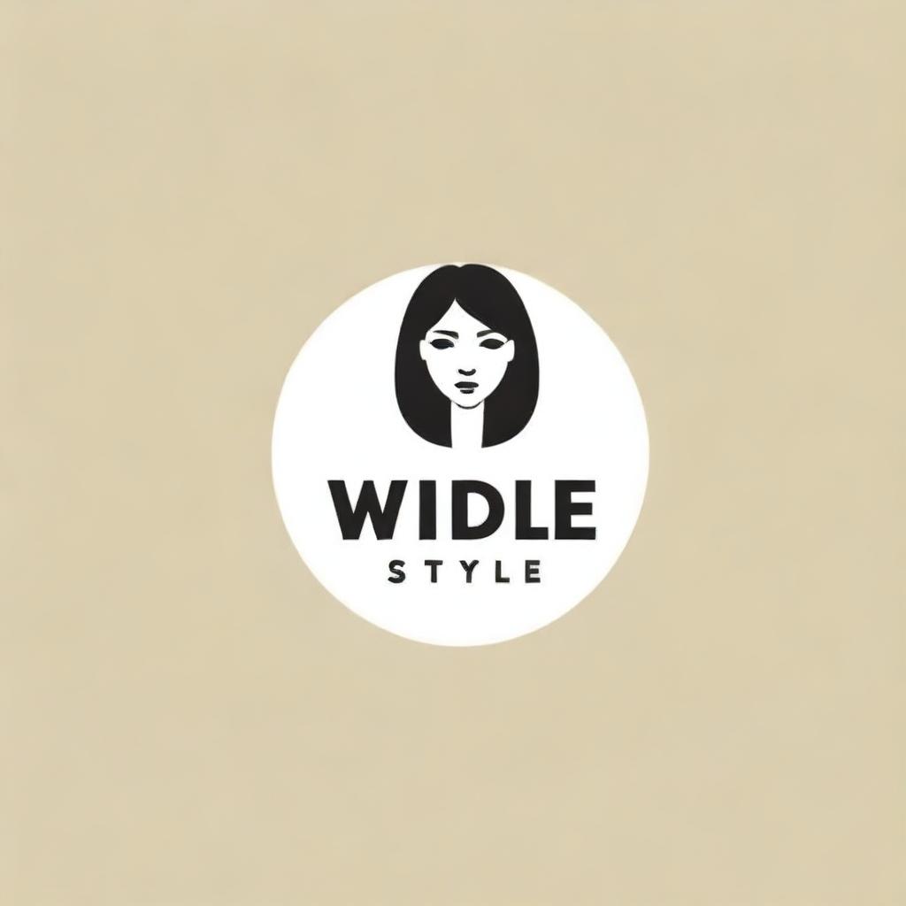 A trendy and bold logo for a clothing brand named 'Wide Style', incorporating wide fonts and stylish visuals that represent fashion and individuality.