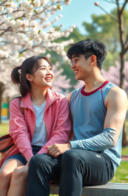 A modern Korean romance scene featuring a 17-year-old girl and a famous boy swimmer from school