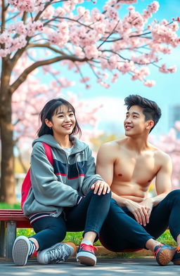 A modern Korean romance scene featuring a 17-year-old girl and a famous boy swimmer from school