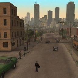 A dynamic screenshot from the video game GTA San Andreas, showcasing the iconic cityscape and characters in action.