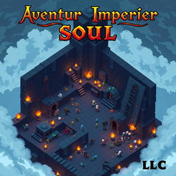 A pixel art cover illustration for a video game titled 'Aventur Imperier Soul DLC'