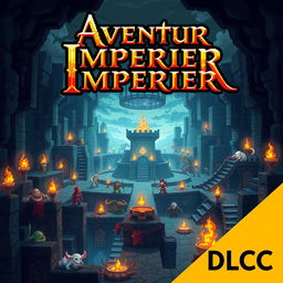 A pixel art cover illustration for a video game titled 'Aventur Imperier Soul DLC'