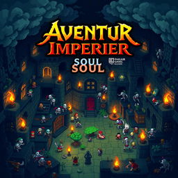 A pixel art cover illustration for a video game titled 'Aventur Imperier Soul DLC'