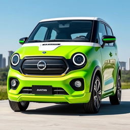 A Changan Avatr 07 electric vehicle designed with elements inspired by the Mini Aceman