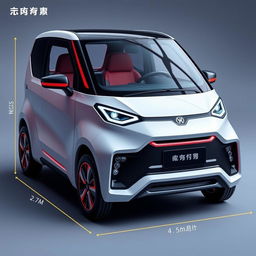 A miniature version of the Changan Avatar 07, designed in a charmingly compact style