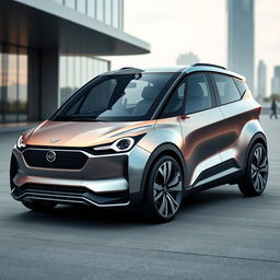 A futuristic fusion car design combining elements from the Changan Avatr 07 and Mini Aceman