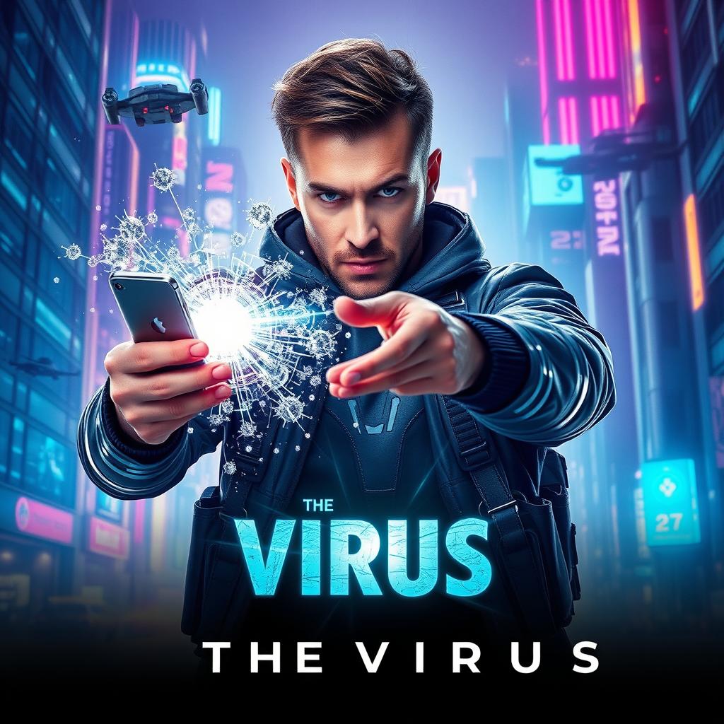 A cinematic science fiction film poster titled 'The Virus'