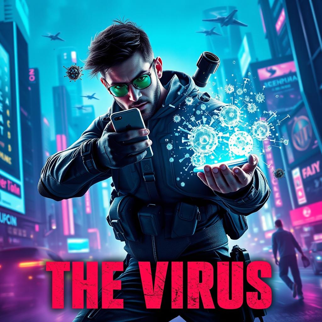 A cinematic science fiction film poster titled 'The Virus'