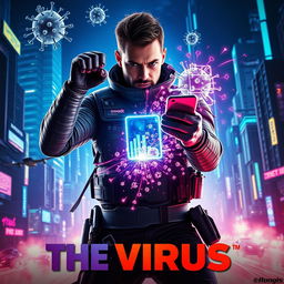 A cinematic science fiction film poster titled 'The Virus'