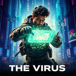 A cinematic science fiction film poster titled 'The Virus'