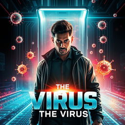 A cinematic sci-fi futuristic film poster titled 'The Virus'