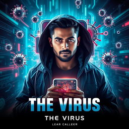 A cinematic sci-fi futuristic film poster titled 'The Virus'