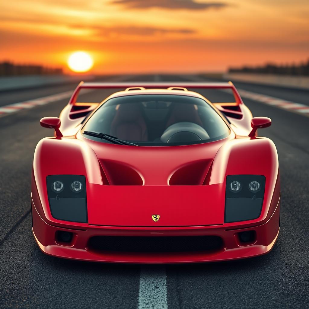 An innovative and futuristic concept vehicle that combines the Ferrari F40 and McLaren F1 into one extraordinary design