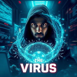 A cinematic sci-fi futuristic film poster titled 'The Virus'