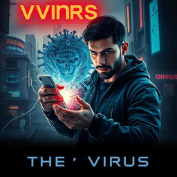 A cinematic sci-fi futuristic film poster titled 'The Virus'