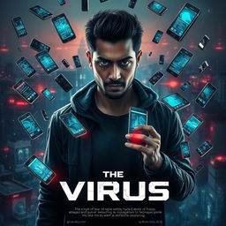 A cinematic sci-fi futuristic film poster titled 'The Virus'