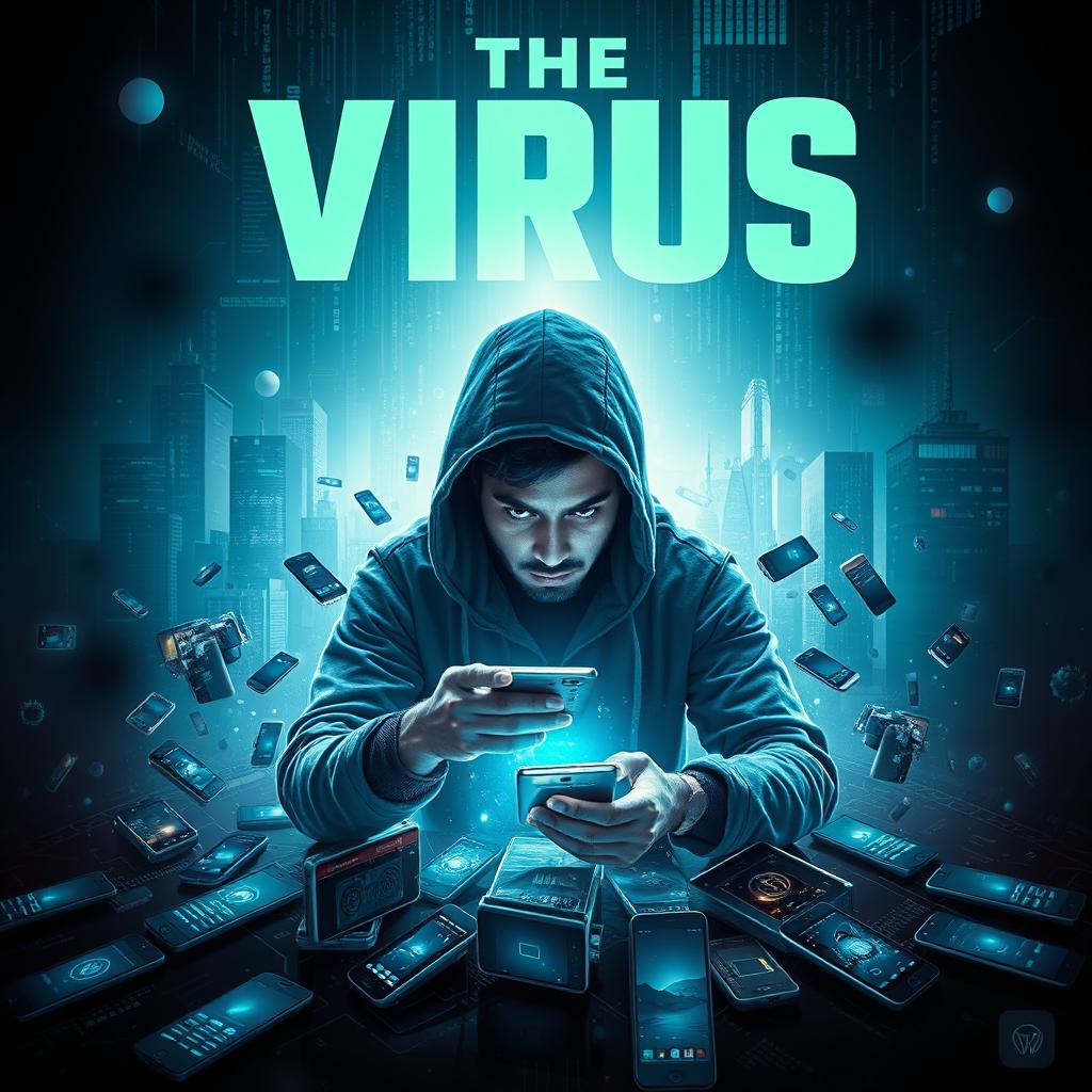 A cinematic sci-fi futuristic film poster titled 'The Virus'