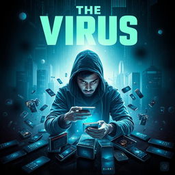 A cinematic sci-fi futuristic film poster titled 'The Virus'