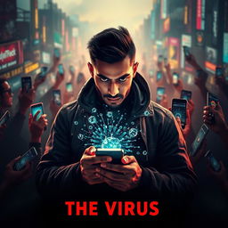 A cinematic action sci-fi futuristic film poster titled 'The Virus'