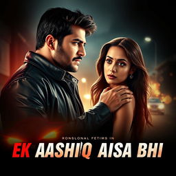 A cinematic action love film poster for 'EK AASHIQ AISA BHI'