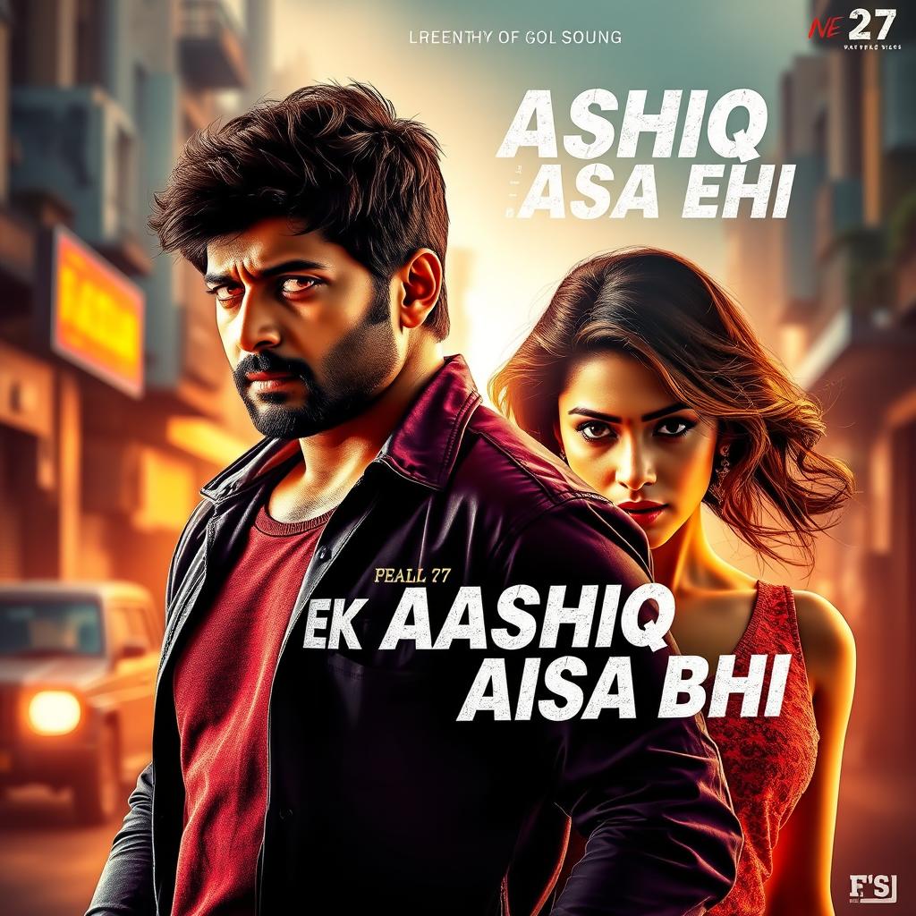 A vibrant and dramatic film poster for the movie 'EK AASHIQ AISA BHI'