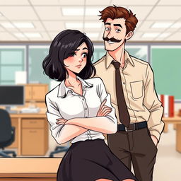 A romantic book cover featuring an office environment background