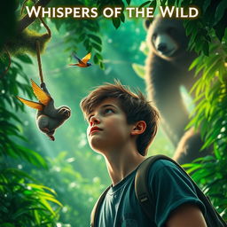 A cinematic and dramatic movie poster featuring a bright green jungle with dense foliage