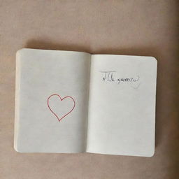 An open notebook on a bed, featuring a heart outlined in simple lines. Below the heart, the phrases 'El goti mami' and 'Sin Ti' are written.