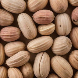 A close-up view of a handful of fresh peanuts, shells slightly cracked to reveal the nut inside.