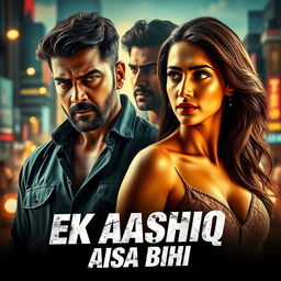 An enthralling and dramatic film poster for 'EK AASHIQ AISA BHI'