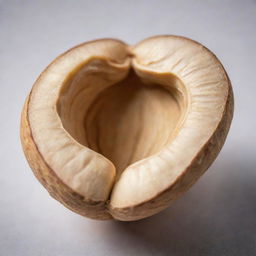 An intricately detailed close-up of a single peanut with its shell slightly cracked open to reveal the kernel inside.