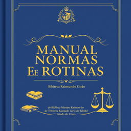 The cover design for the "Manual de Normas e Rotinas da Biblioteca Ministro Raimundo Girão do Tribunal de Contas do Estado do Ceará